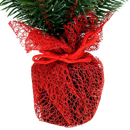 Floristik24 Abeto 32cm con piñas y bolsa roja.