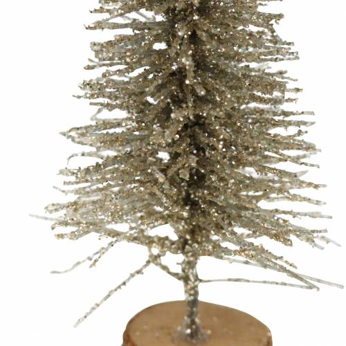 Floristik24 Arbol de Navidad decorativo champagne brillo 8cm 24uds