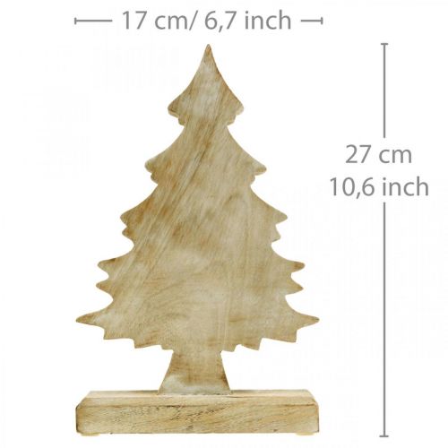 Floristik24 Madera de árbol de Navidad Deco, abeto de Navidad blanco lavado 27 × 17 × 5cm