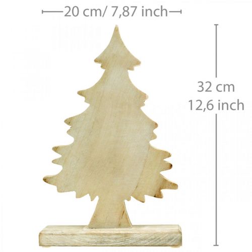 Floristik24 Deco árbol de Navidad madera blanca decoración de mesa Adviento 32 × 20 × 5,5cm