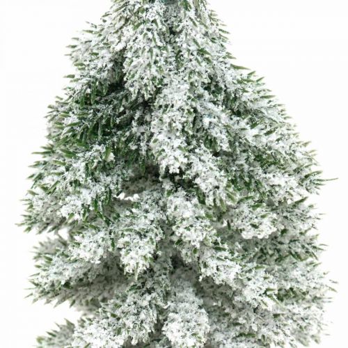 Floristik24 Árbol de Navidad decorativo, decoración de invierno, abeto con nieve Al. 19 cm