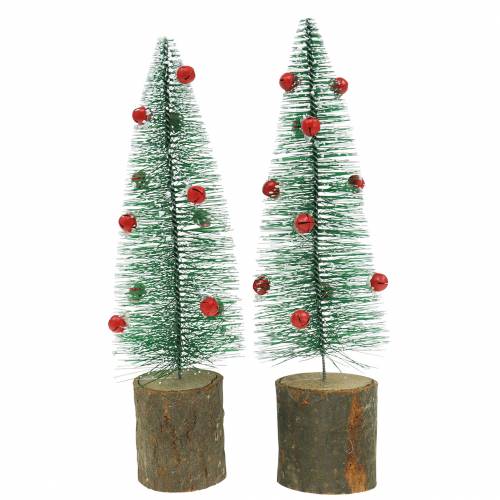 Árbol de navidad verde nevado Ø6cm H20cm 4pcs