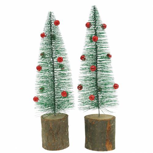 Floristik24 Árbol de navidad verde nevado Ø6cm H20cm 4pcs