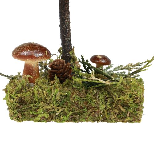 Floristik24 Abeto decoración árbol conos de musgo setas oro verde Al. 35 cm