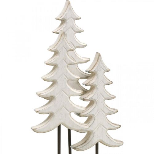 Floristik24 Adorno navideño madera de abeto blanco sobre base H28cm