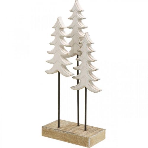 Floristik24 Adorno navideño madera de abeto blanco sobre base H28cm