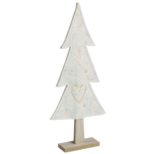 Floristik24 Adorno de fieltro para árbol de Navidad con corazón beige crema Al. 35 cm 2 piezas