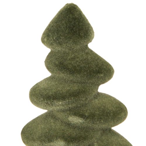 Artículo Decoración de mesa para árbol de Navidad con abetos flocados verdes de 16,5 cm, 4 piezas