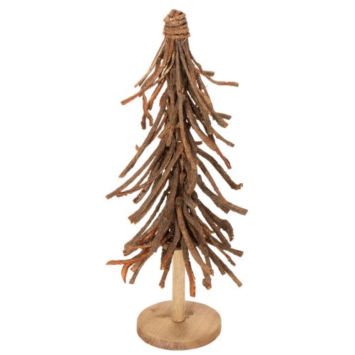 Árbol de Navidad hecho de ramas de sauce sobre una base de madera, 48 cm. comprar | Floristik24.es