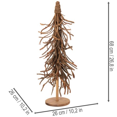 Árbol decorativo hecho de ramas de sauce sobre una base de madera, 68 cm. | Floristik24.es