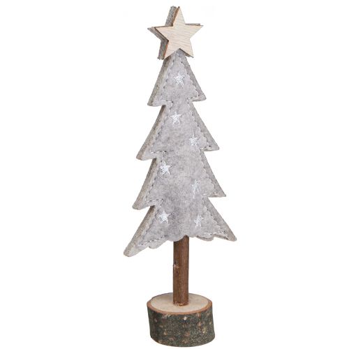 Artículo Árbol de Navidad de fieltro decorado con estrella crema beige 18cm 4 piezas