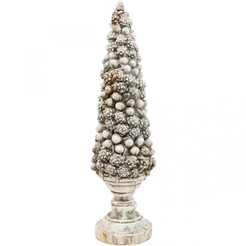 Floristik24 Abeto con base Chic Antique deco árbol gris Al. 60 cm