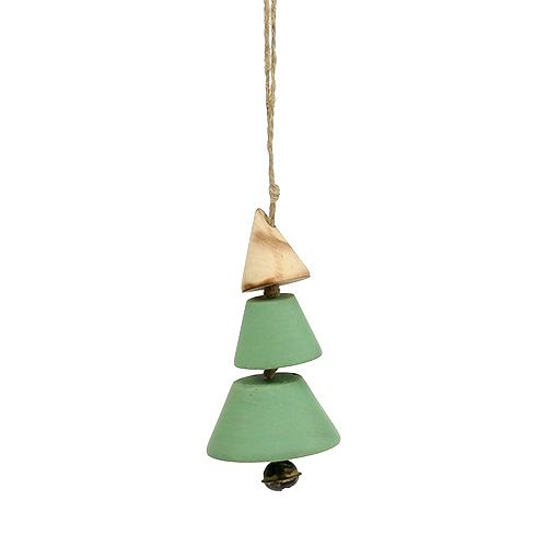 Floristik24 Decoraciones para árboles de Navidad, Árbol de Navidad para colgar, Navidad verde / natural H10cm L24cm 4pcs