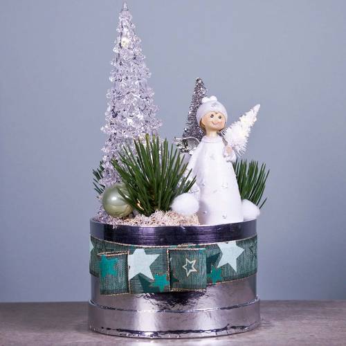 Floristik24 Árbol de navidad acrílico con luz LED H36cm