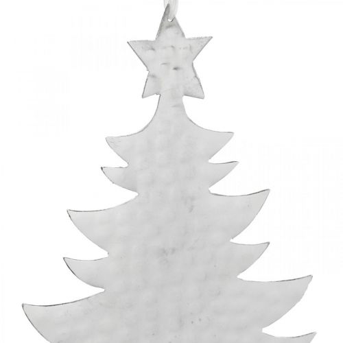 Artículo Colgante para árbol de Navidad, decoración de Adviento, decoración de metal para Navidad, plata 20,5×15,5cm