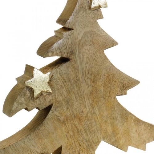 Floristik24 Árbol de Navidad decoración de mesa de madera de mango Navidad 28 × 26 × 5cm