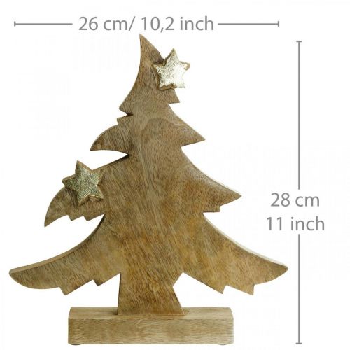 Floristik24 Árbol de Navidad decoración de mesa de madera de mango Navidad 28 × 26 × 5cm