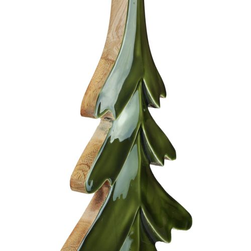 Árbol de Navidad decoración de madera verde brillante 22,5x5x50cm