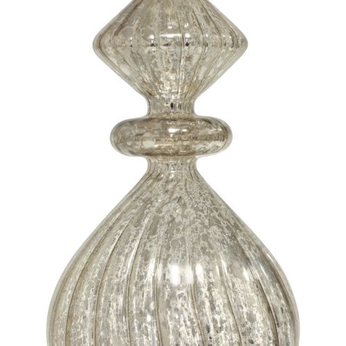 Floristik24 Copa de árbol de Navidad Copa de árbol de Navidad vidrio plata vintage H34cm