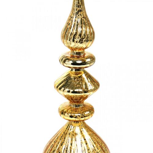 Floristik24 Decoración navideña dorada de copa de árbol de cristal copa de árbol de Navidad Al 35cm