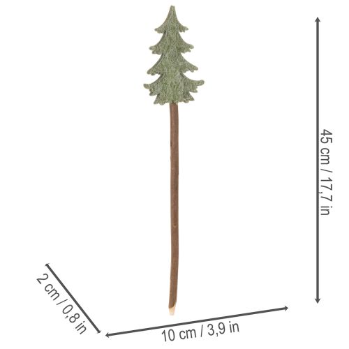 Árbol de Navidad decorativo con palo para macetas y arreglos altos, 45 cm, 6 unidades. | Floristik24.es