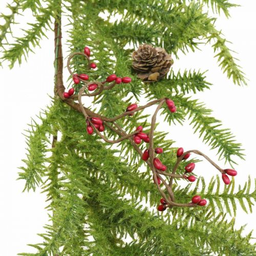 Floristik24 Percha decorativa alerce artificial ramas de coníferas conos y bayas 150cm