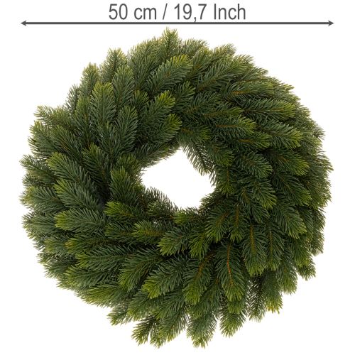 Corona de ramas de abeto artificiales, verde, redonda, 50 cm | Floristik24.es