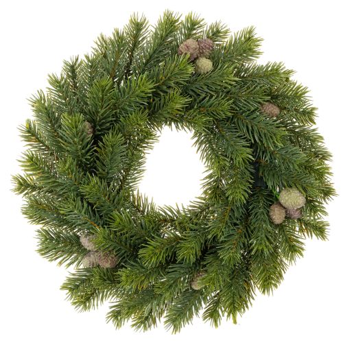 Corona de ramas de abeto artificiales con piñas para puerta o mesa, 30 cm. comprar | Floristik24.es