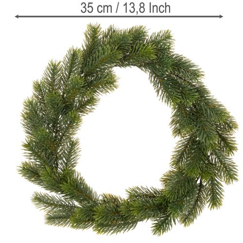 Corona artificial de abeto verde para decoración de puertas, 35 cm. | Floristik24.es