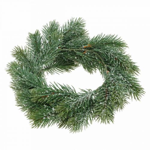 Artículo Corona de abeto artificial decorativa corona navideña verde, helado Ø25cm
