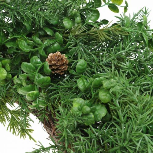 Floristik24 Guirnalda decorativa grandes ramas de coníferas, conos y boj verde 70cm
