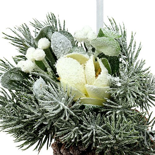 Floristik24 Conos de pino con decoración para colgar blanco 25cm - 30cm
