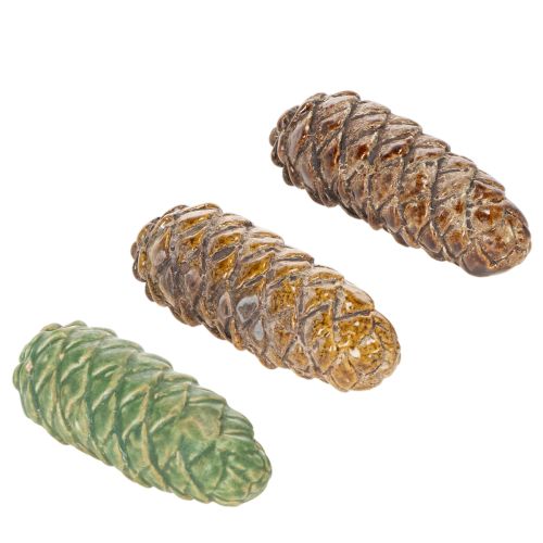 Adorno de piña de cerámica, decoración de mesa, otoño, 14 cm, 3 piezas comprar | Floristik24.es
