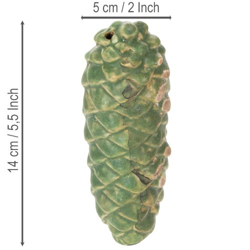 Adorno de piña de cerámica, decoración de mesa, otoño, 14 cm, 3 piezas | Floristik24.es