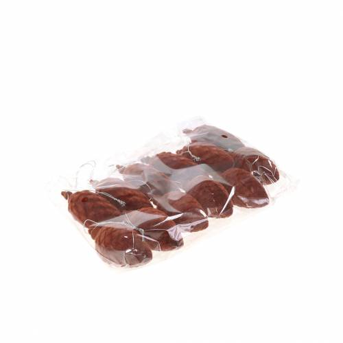 Artículo Conos decorativos flocados Rooibos 9,5cm/8cm 12uds
