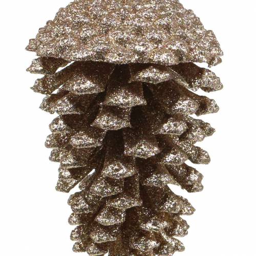Artículo Piñas doradas, purpurina 13 cm 4 piezas Adornos para árboles de Navidad