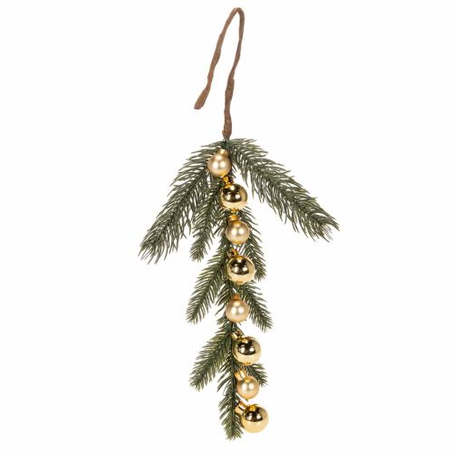 Rama de abeto artificial con mini adornos navideños dorados, 46 cm, 2 unidades. comprar | Floristik24.es