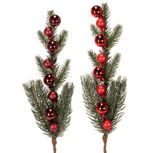 Rama de abeto artificial con adornos navideños, 48 cm, 2 unidades. comprar | Floristik24.es