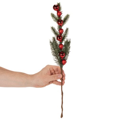 Rama de abeto artificial con adornos navideños, 48 cm, 2 unidades. | Floristik24.es