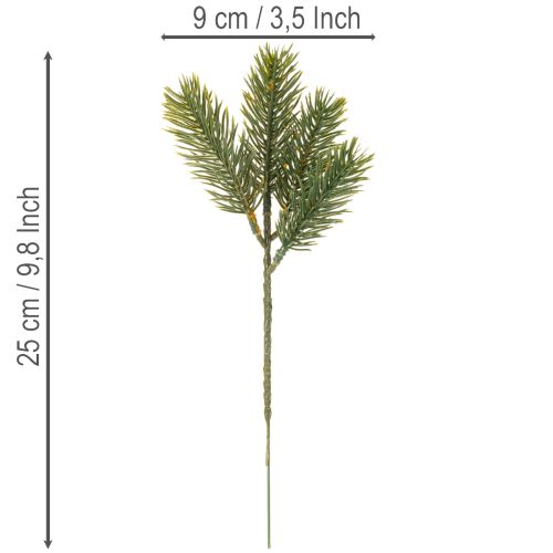 Rama artificial de abeto verde para decoración invernal, 25 cm, 24 unidades. | Floristik24.es