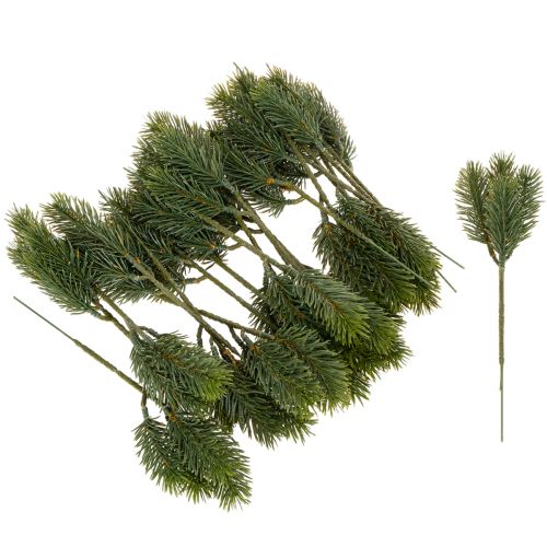 Rama artificial de abeto verde para decoración invernal, 25 cm, 24 unidades. | Floristik24.es