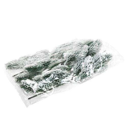 Floristik24 Rama de abeto verde cubierta de nieve 39cm 8 piezas