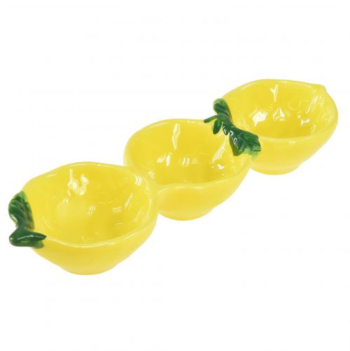 Cuencos de tapas decoración de mesa de limón de cerámica 28,5 cm Alt. 4 cm
