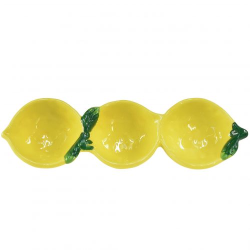 Floristik24 Cuencos de tapas decoración de mesa de limón de cerámica 28,5 cm Alt. 4 cm