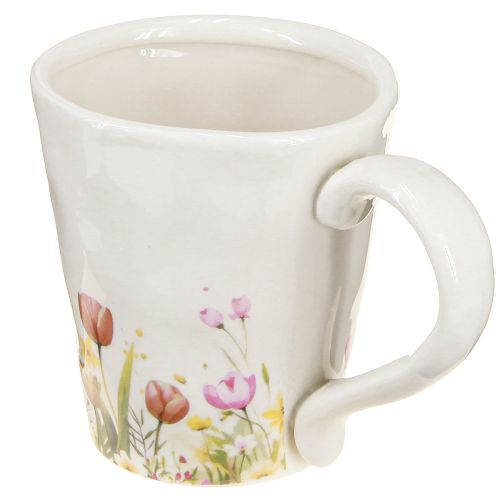 Floristik24 Taza de café con flores de colores para empezar el día de forma acogedora 10,5 cm