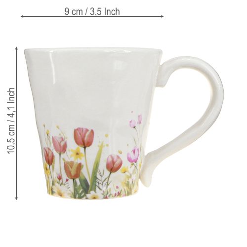 Artículo Taza de café con flores de colores para empezar el día de forma acogedora 10,5 cm