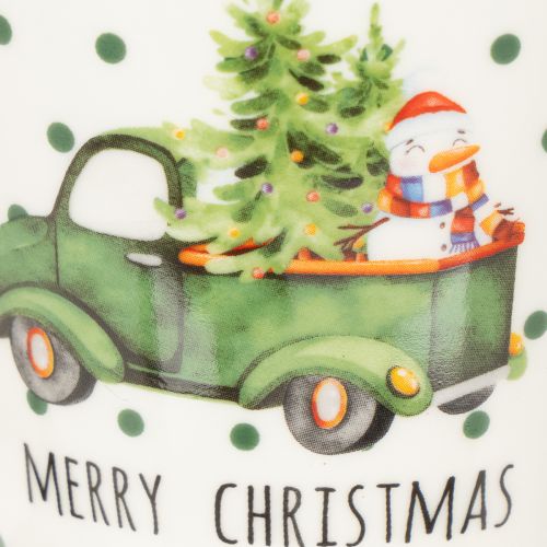 Taza de café Feliz Navidad con motivo de coche navideño, taza de cerámica de 10 cm, 2 unidades | Floristik24.es