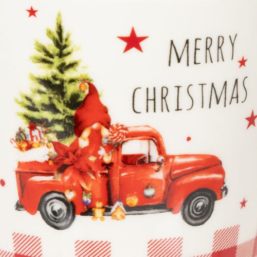 Taza navideña con coche y árbol de Navidad, tazas de cerámica, 10 cm, 2 unidades | Floristik24.es