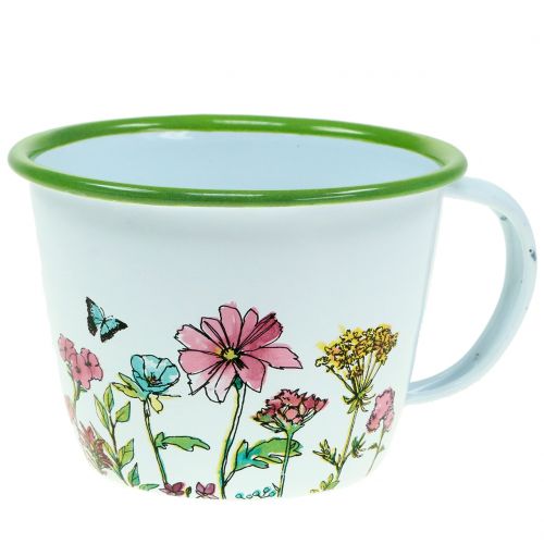 Floristik24 Deko taza maceta esmaltada Ø11cm H8cm