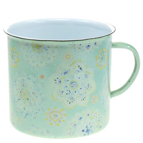 Floristik24 Deko taza maceta mandala esmaltada Ø13cm H12cm